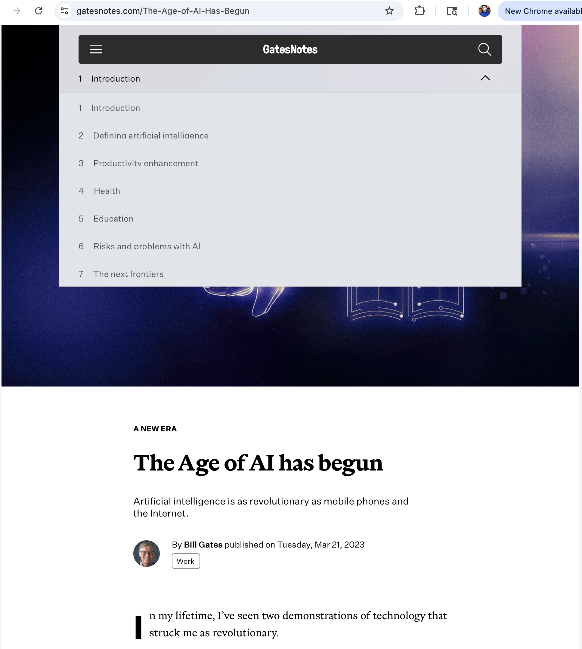Bill Gates article screenshot